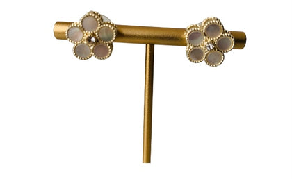 Gold Tone Flower Post Earrings