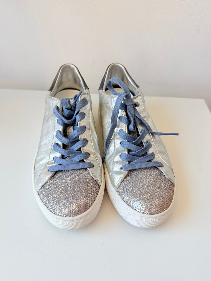 Crime London Silver Mettalic Sneakers Size 38