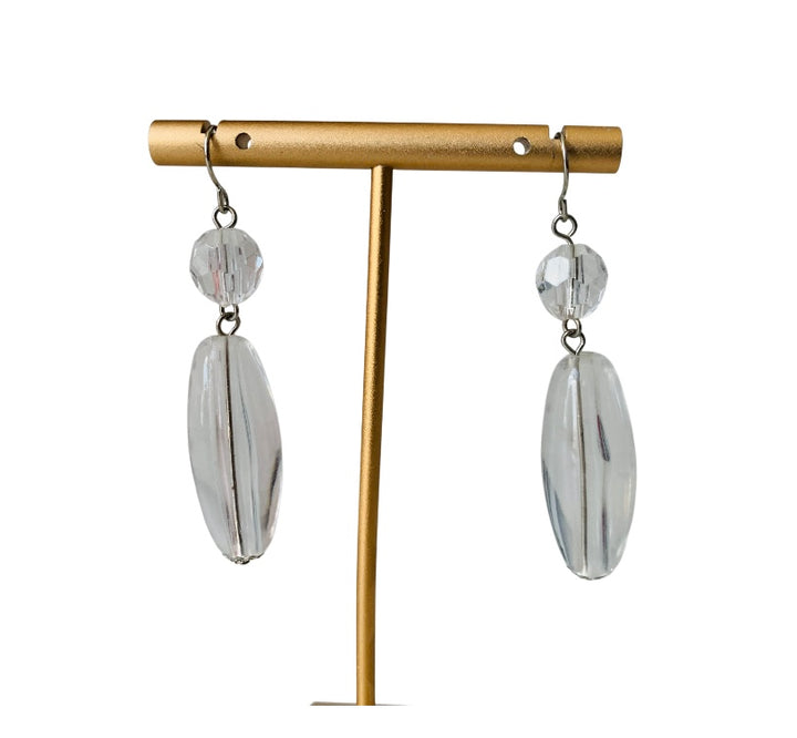 Clear Drop Pierced Earrings