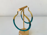 Anthropologie Dipped Patina Gold Pierced Hoop Earrings