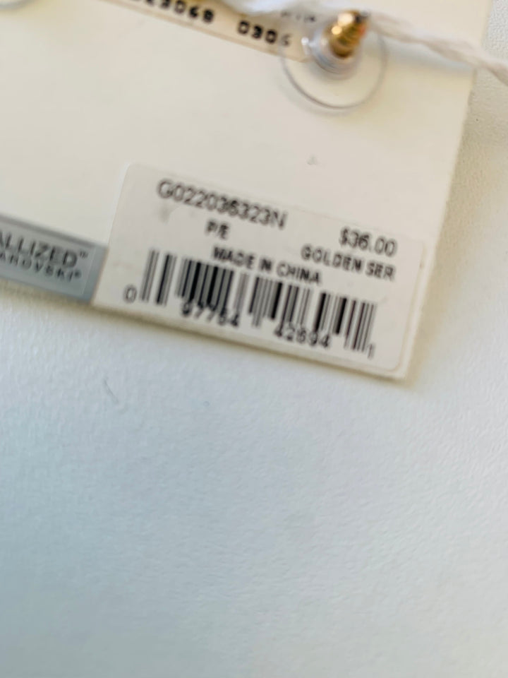 Givenchy New With Tags Gold Bead & Rhinestone Earrings