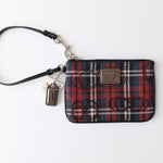 Coach Poppy Plaid Wristlet