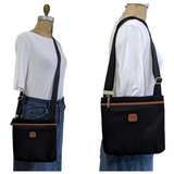 Bric's Nylon and Leather Messenger Crossbody Bag
