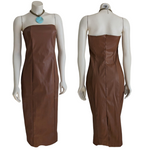 Faux Leather Strapless Dress Size Large