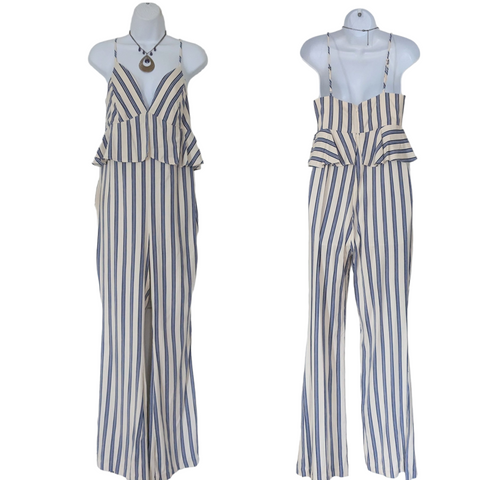 BCBGeneration Striped Jumpsuit Size 8 NWT