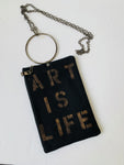 Art Is Life Canvas Crossbody Ring Hip Bag by KBD Studio