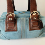 Coach Authentic Blue/Brown Leather SOHO Handbag C063-10036