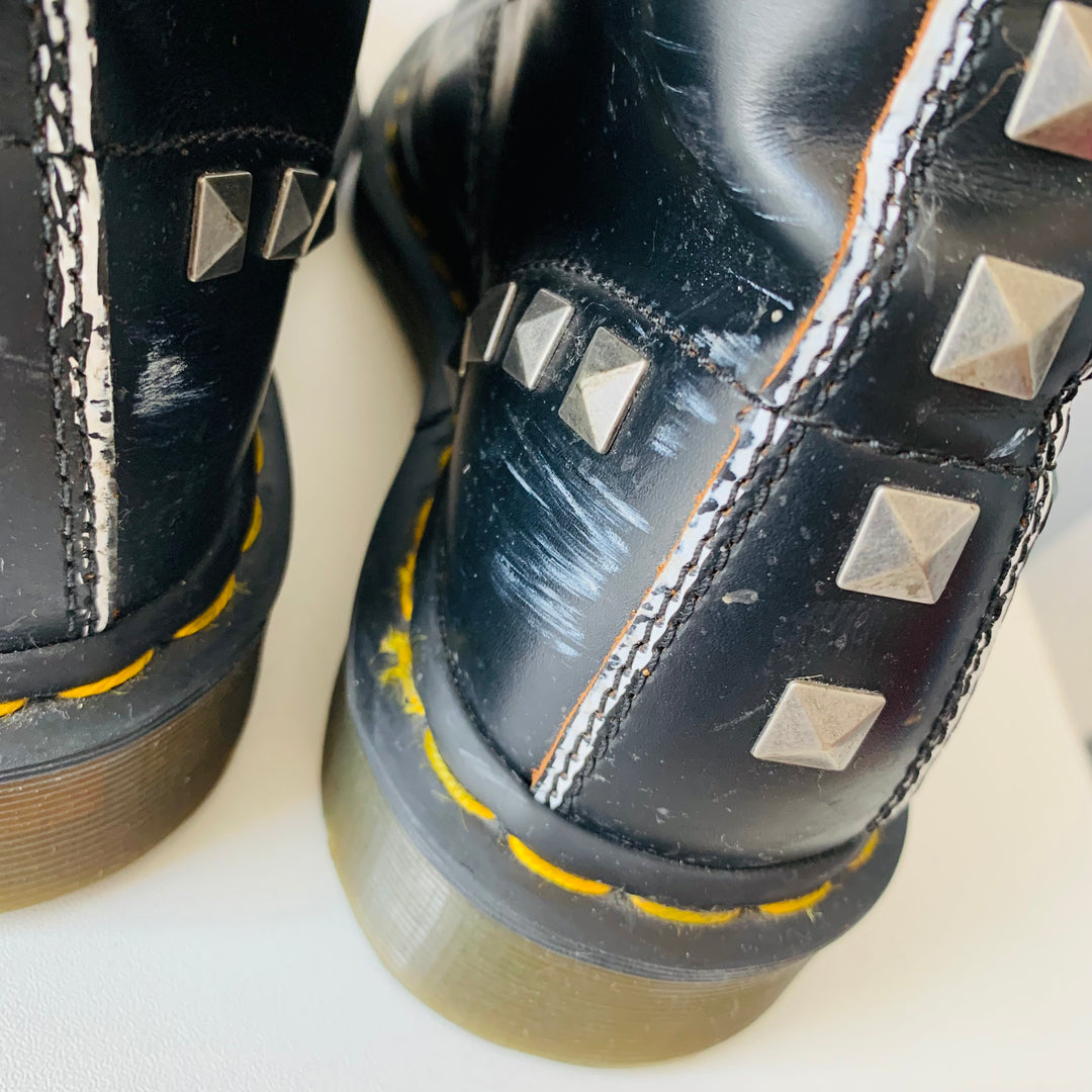Doc Martens Black Dtudded 1460 Lace Up Boots Size 7 Women’s