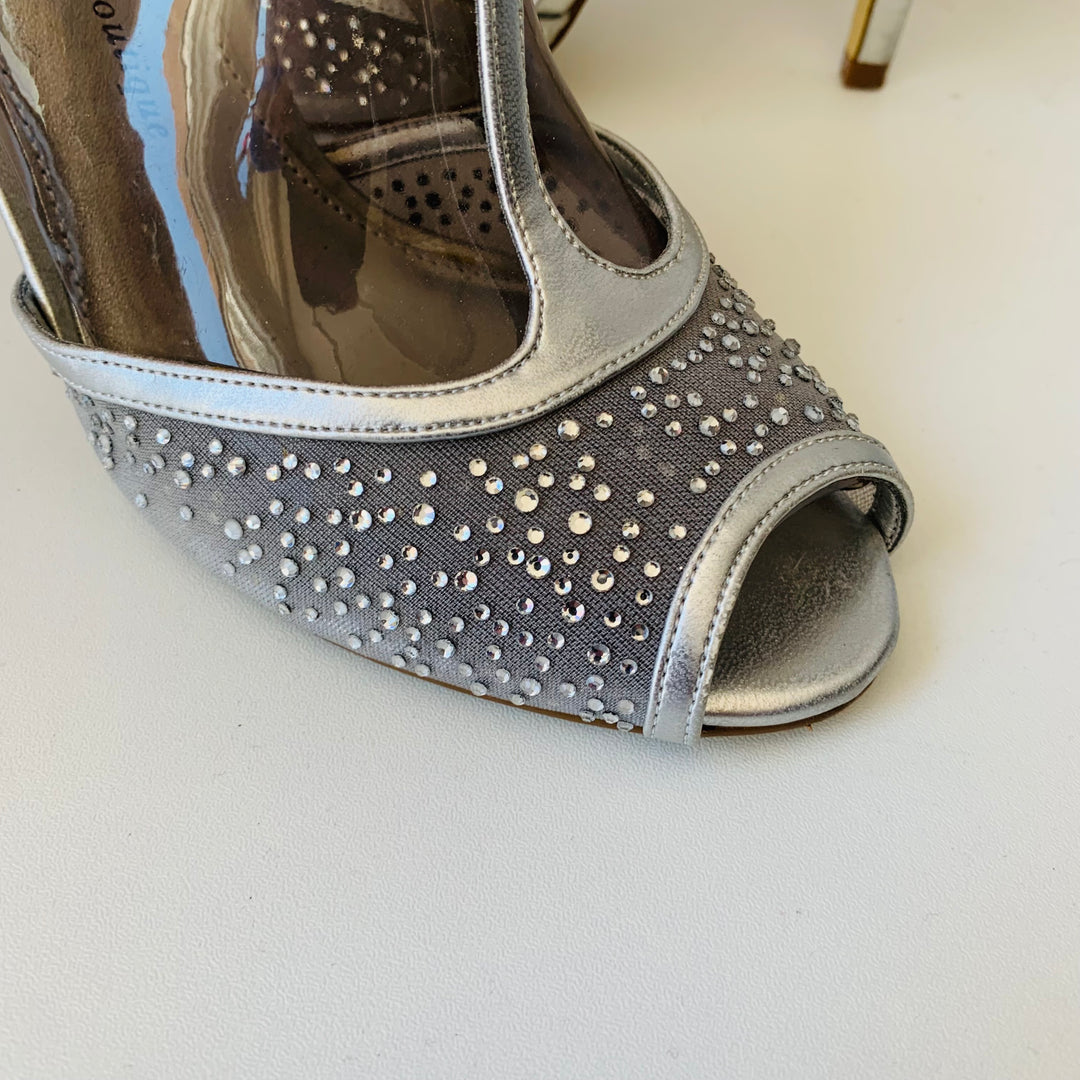 Adrianna Papell  Sparkle Mettalic T Strap Sandals Heels Size 7.5