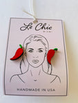 Le Chic Miami Red Hot Chili Pepper Pierced Earrings