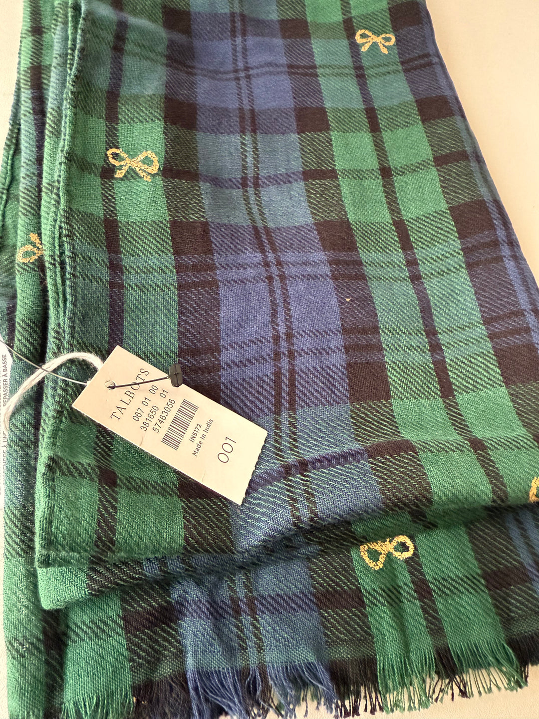 Talbots Snowfall Blackwatch Plaid Oblong Scarf New With Tags – C&J ...