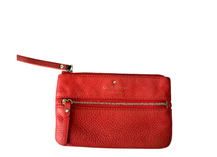 Kate Spade Cherry Red Pebble Grain Leather Wristlet