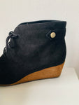 Dr Scholls Black Suede Wedge Bootie Size 10