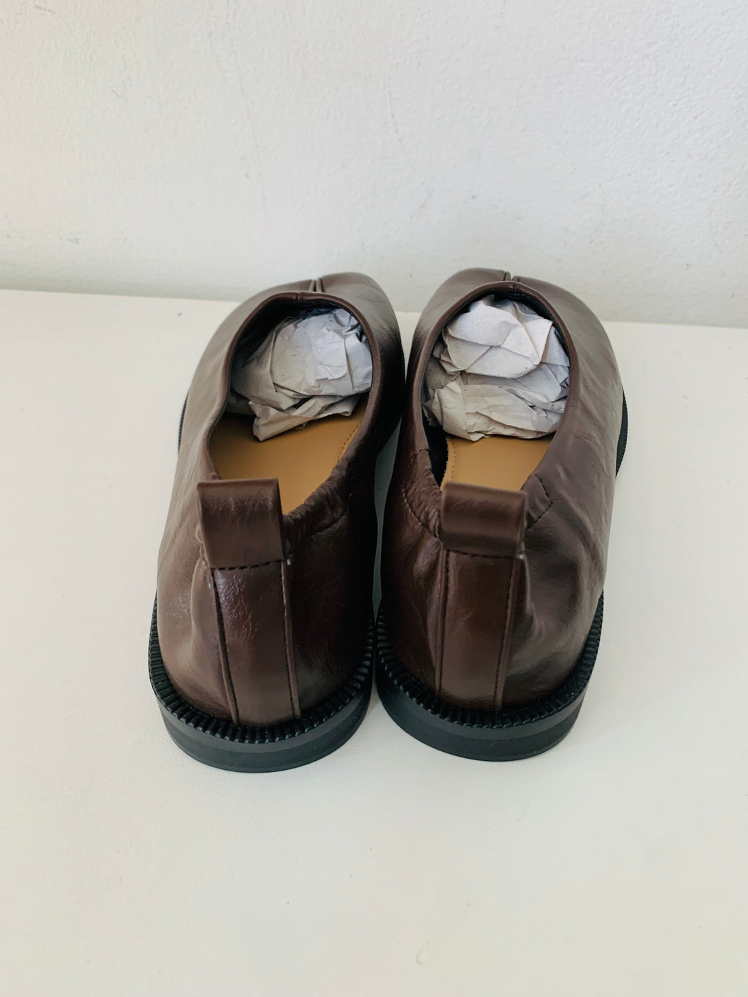 Raboesy Brown Leather Flats Size 40