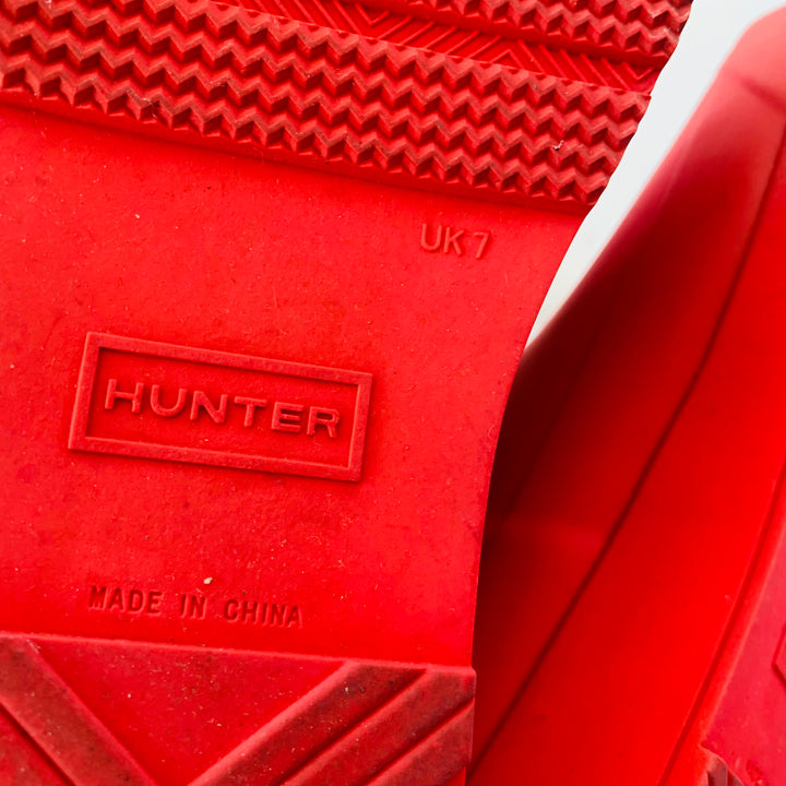 Hunter Red Rubber Ankle Boots Size 9