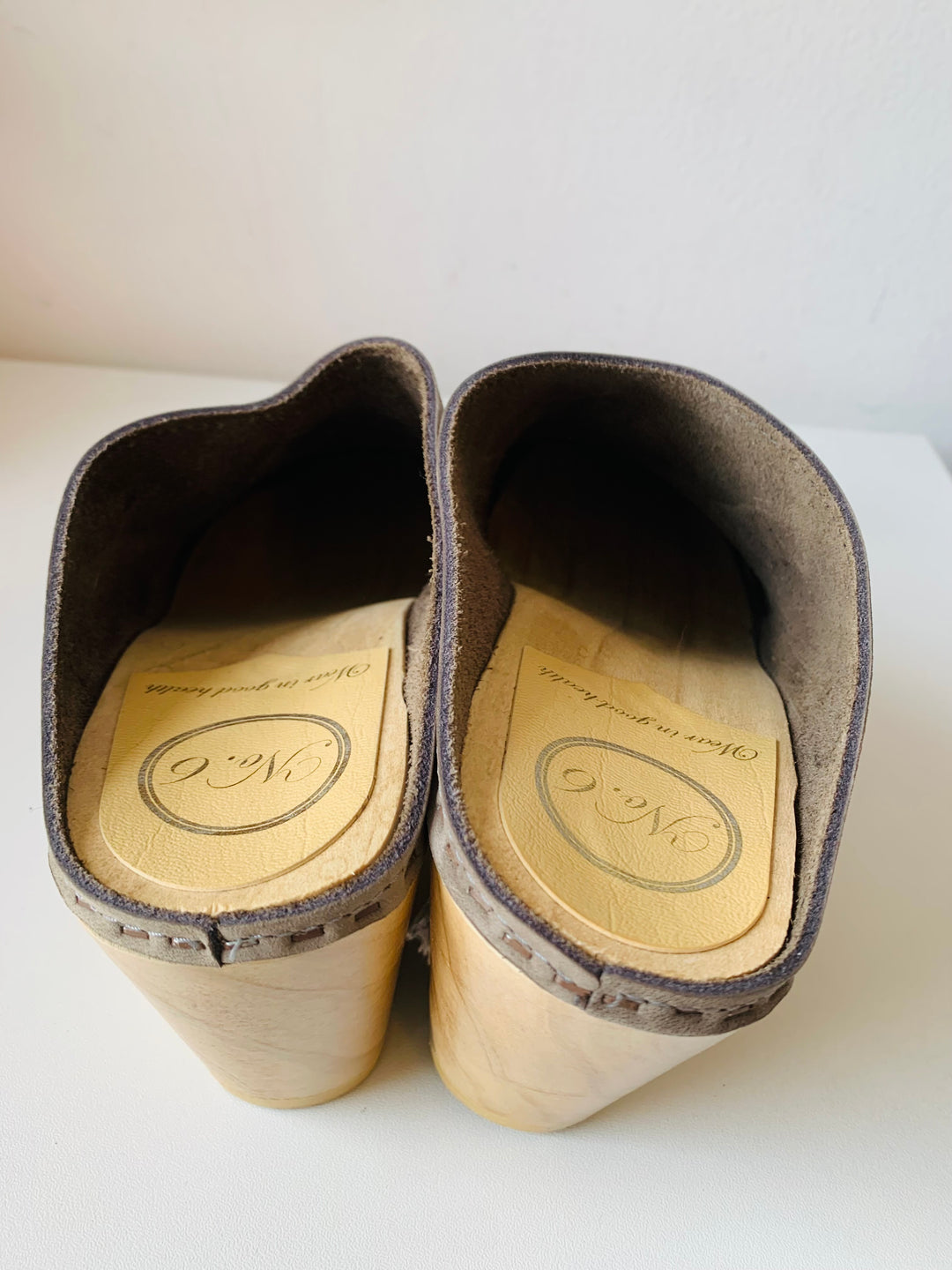 NO 6 Tan Suede Clog Mules Size 40 New