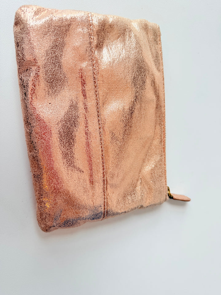 J Crew Factory Rose Gold Metallic Pouch