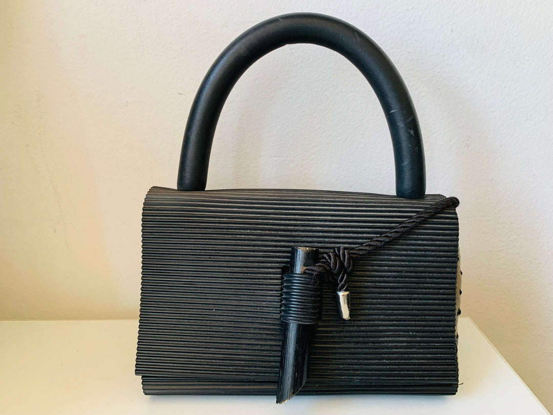 Fiber At Large Seattle Upcycled Black Tire Handbag