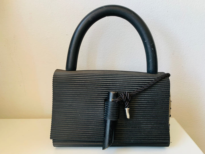 Fiber At Large Seattle Upcycled Black Tire Handbag