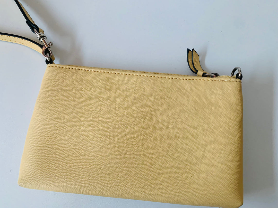 Dana Buchman Yellow Saffiano Leather Wristlet