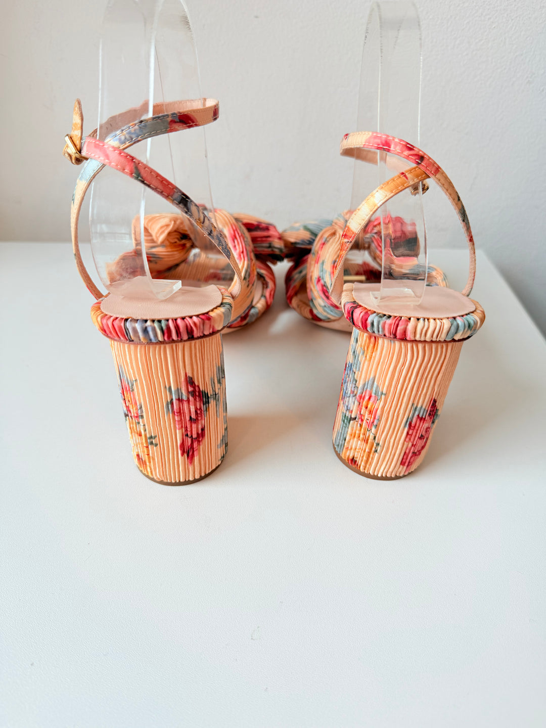 Loeffler Randall Camellia Floral Pleated Heels Size 10