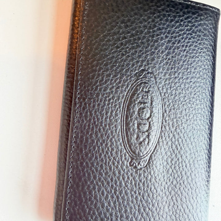 Tod’s Black Pebble Grain Leather Wallet