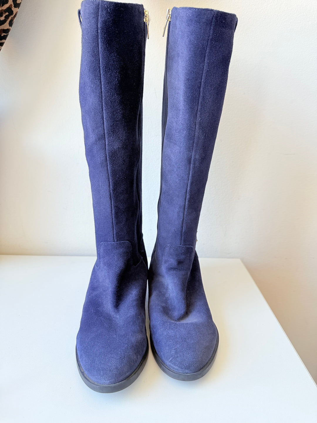 Marc Fisher Dark Blue Suede And Studded Boots Size 9.5