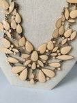 Aldo Pale Peach/Blush Enamel Statement Necklace in Silver Tone