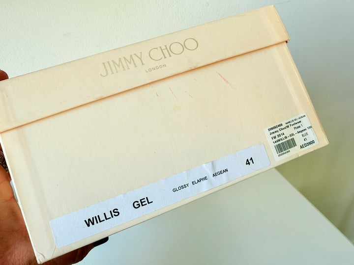 Jimmy Choo Anouk Blue Snakeskin d’Orsay Pumps Size 41 Authentic