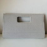 Vegan White and Black Polka Dot Clutch/Handbag