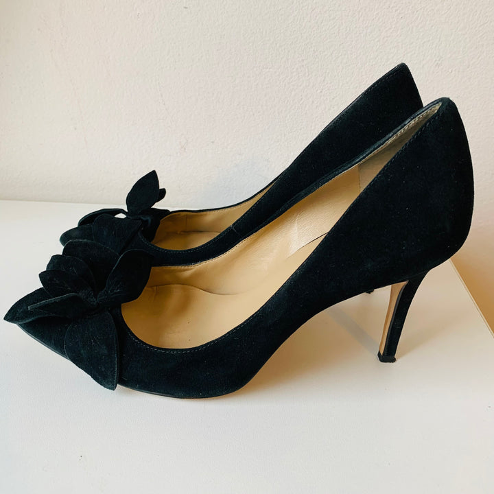 Ann Taylor Black Suede Pumps Size 8.5