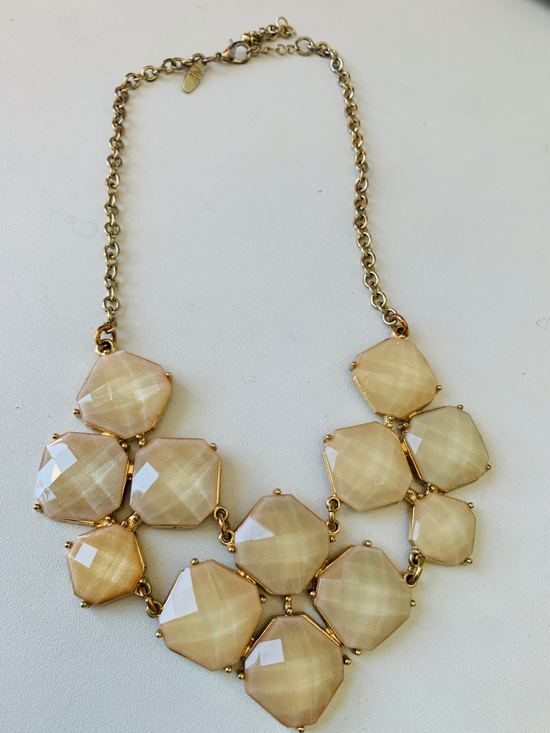 Cream Rhinestone Statement Necklace