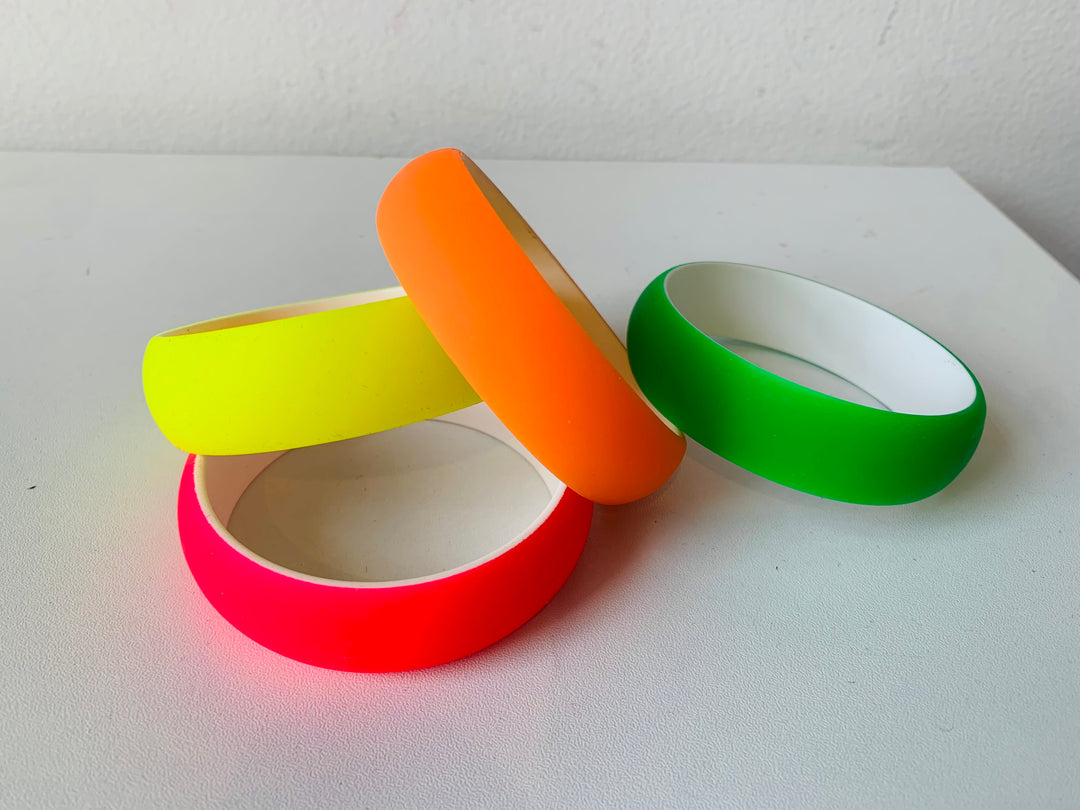 Neon Chunky Bangle Bracelet Set of Four