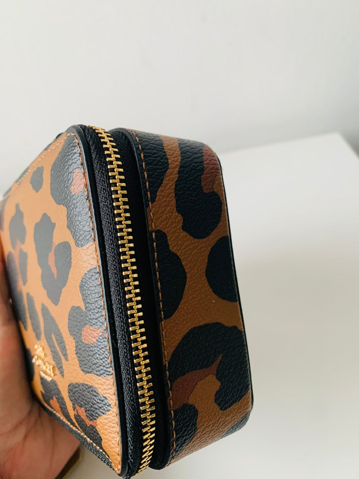 Coach Leather Cheetah Print Jewelry Box