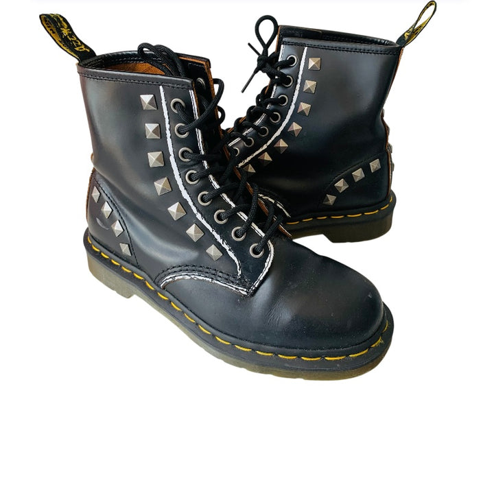 Doc Martens Black Dtudded 1460 Lace Up Boots Size 7 Women’s