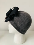 Handmade Wool Hat in Grey Black and Brown