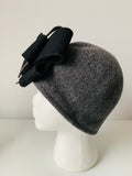 Handmade Wool Hat in Grey Black and Brown