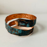 Handmade Turquoise Patina Copper Wrap Bracelet