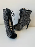 Shoedazzle Mackenzie Rhinestone Black Booties Size 7 NEW IN BOX