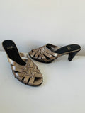 Stuart Weitzman Flex Blamic Heeled Metallic Mule Size 8.5