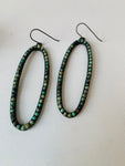 Rebel Designs Semi Precious Turquoise and Antique Brass Hoop Pierced Earrings