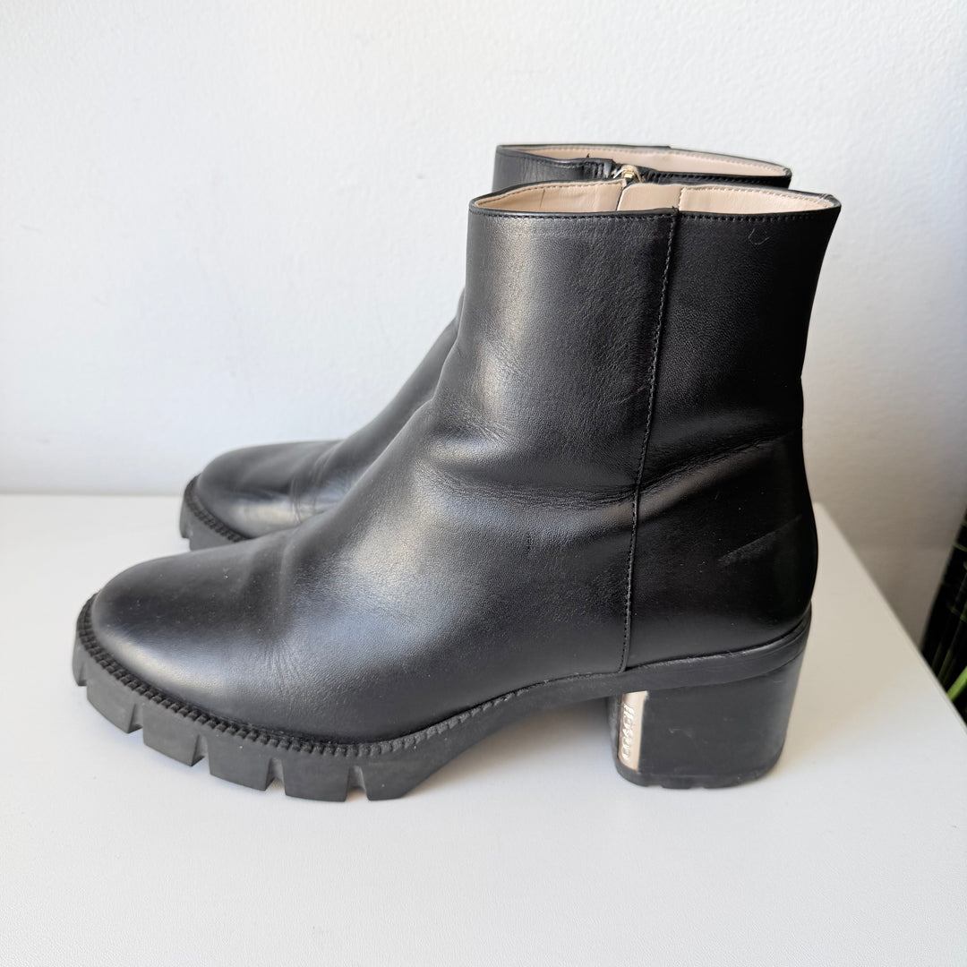 Coach Chrissy Black Smooth Leather Boots Size 9