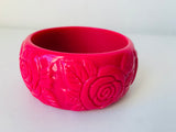 Vintage Super Chucky Hot Pink Plastic Bracelet