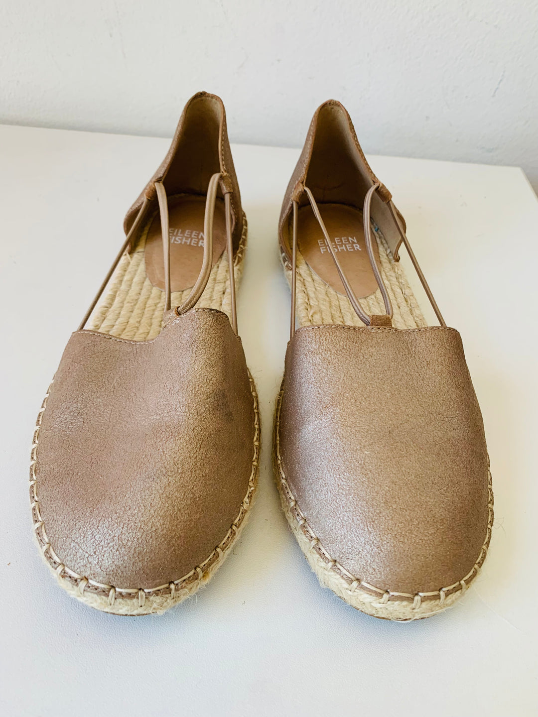 Eileen Fisher Gold Metallic Espadrilles Women’s Size 7.5