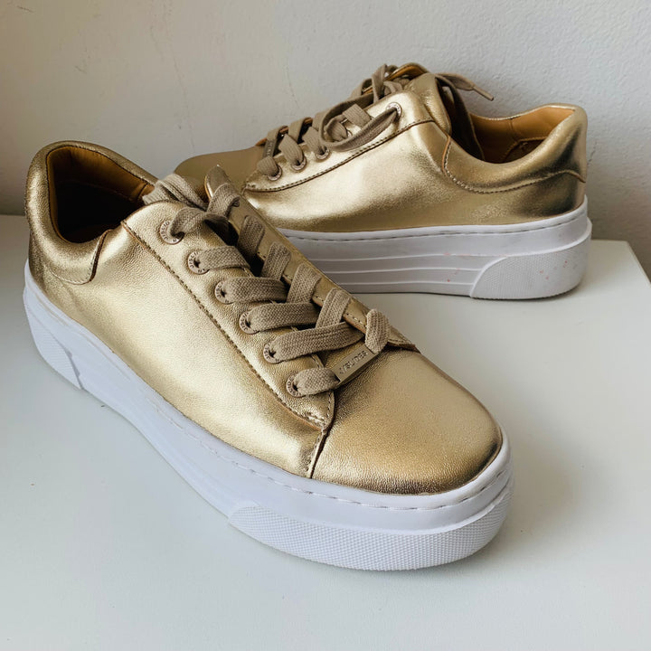 J/Slides Gold Metallic Sneaker Size 8.5