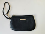 Calvin Klein Black Pebble Grain Leather Wristlet