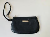 Calvin Klein Black Pebble Grain Leather Wristlet