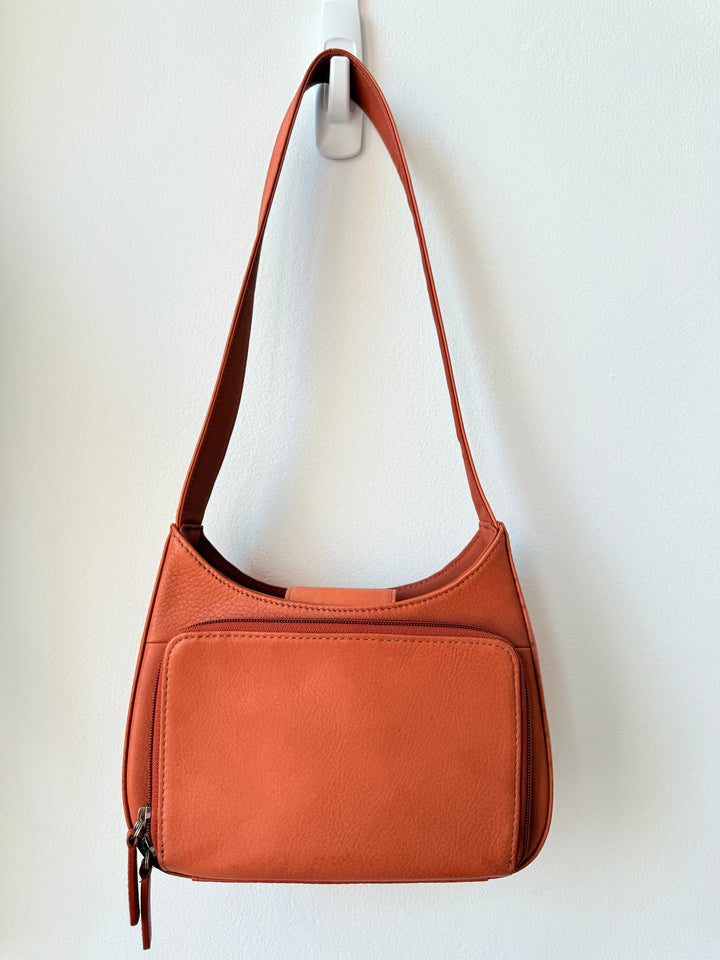 Vintage Fossil Brown Leather Handbag