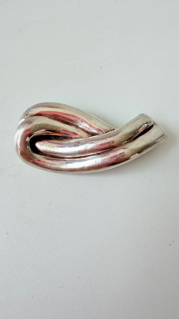 Vintage Modernist Twist 925 Silvwe Brooch