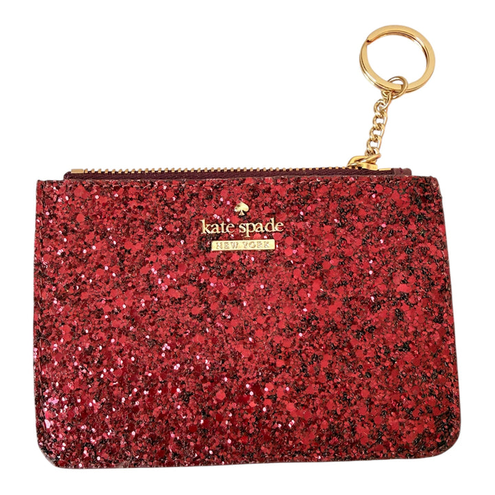 Kate Spade New York Red Glitter Keychain Laurel Way Bitsy Wallet